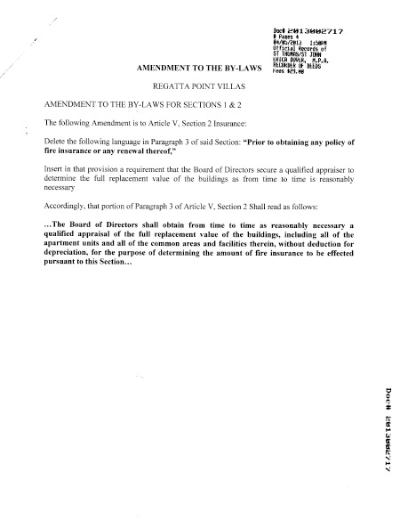 2013 Filed Bylaws Amendment Insurance
