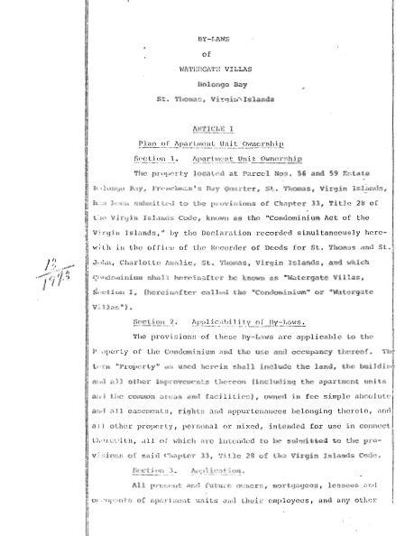 Section 1 By-laws