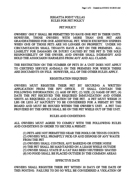 Pet Policy