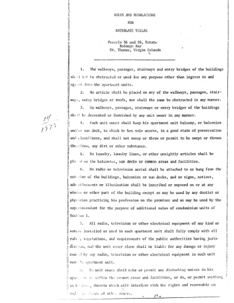 Section 1 Rules & Regulations